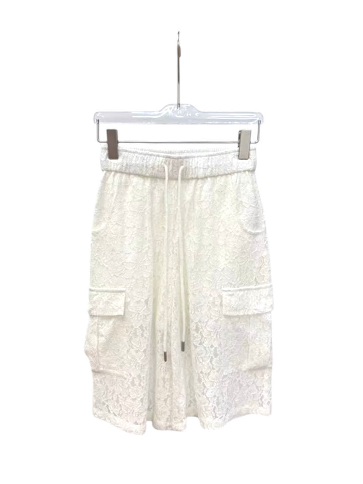 【アウトレット】(即納)シアーレースカーゴバミューダパンツ