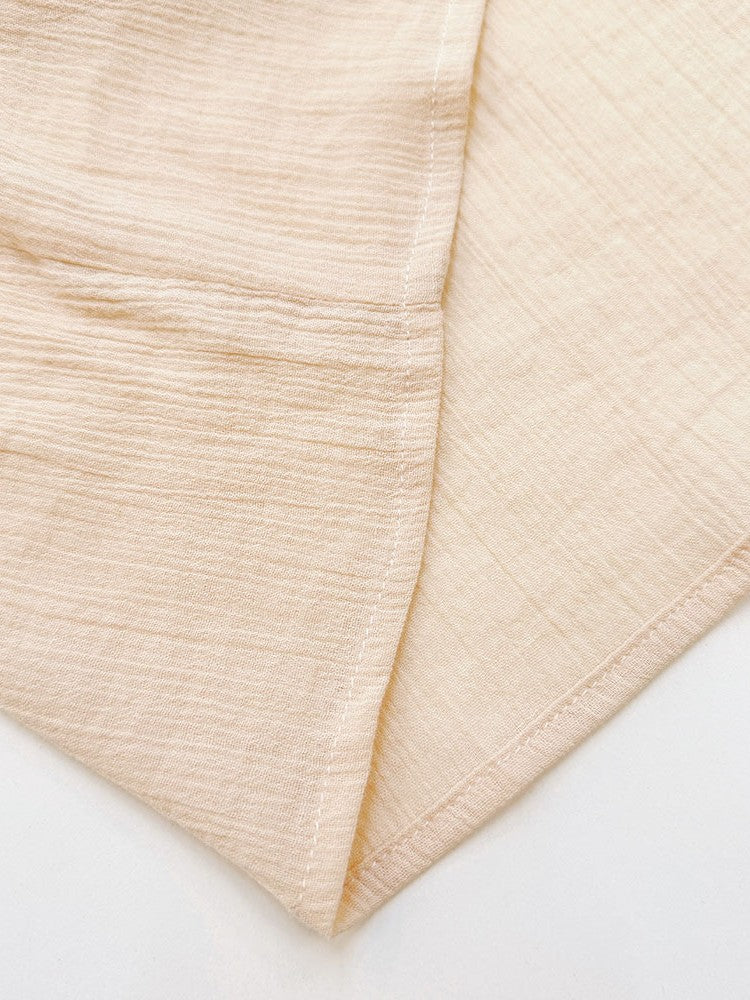 楊柳レースアップルーズブラウス