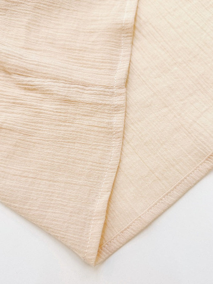 楊柳レースアップルーズブラウス