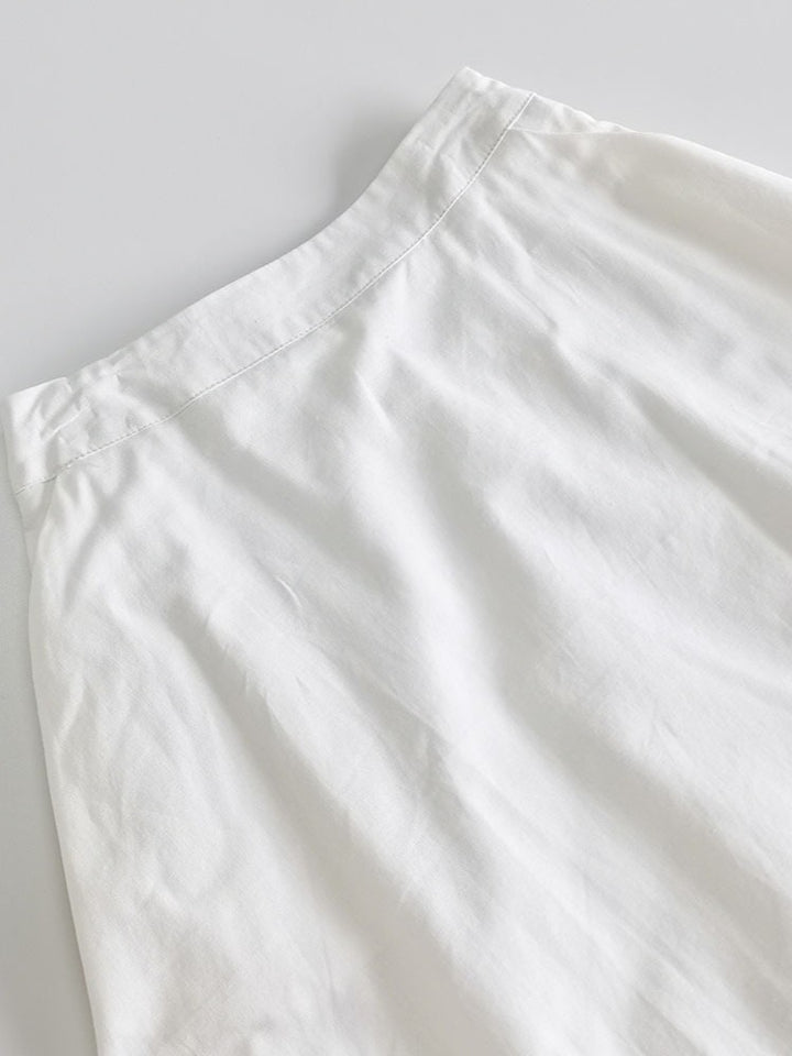 ホワイトルーズシャツフレアスカートセット