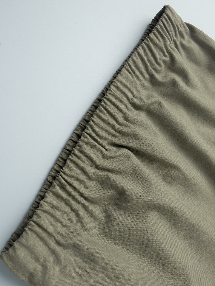 綿麻セパレートスリーブレスワンピース