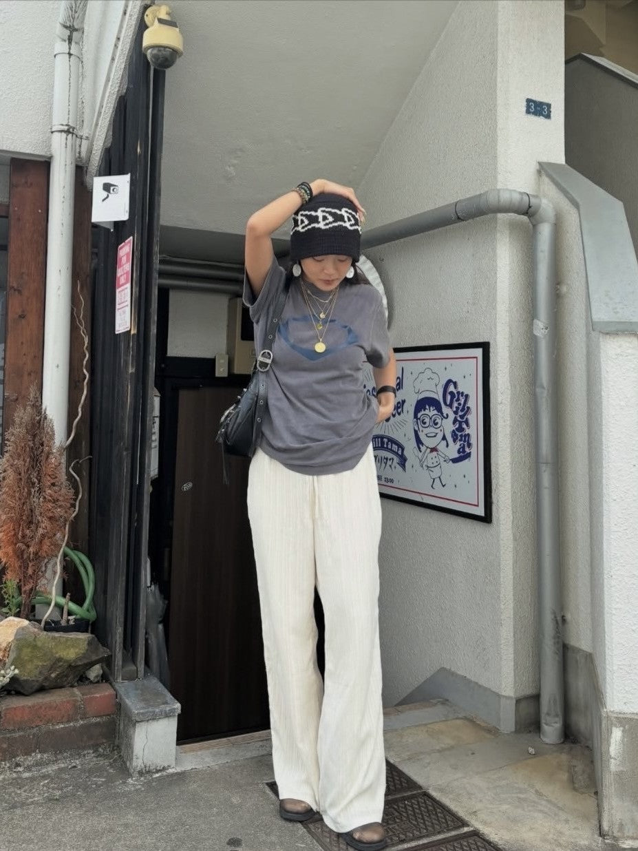 ホルターネックレースアップトップパンツセット