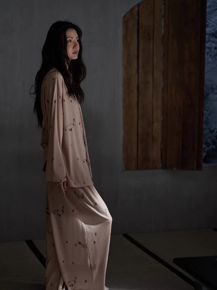 【wabi sabi】モダールコットンボタンダウンプリントセットアップ