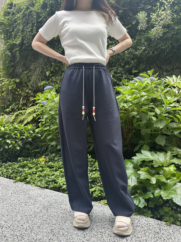 【アウトレット】(即納) ミックスカラービーズルーズスウェットパンツ