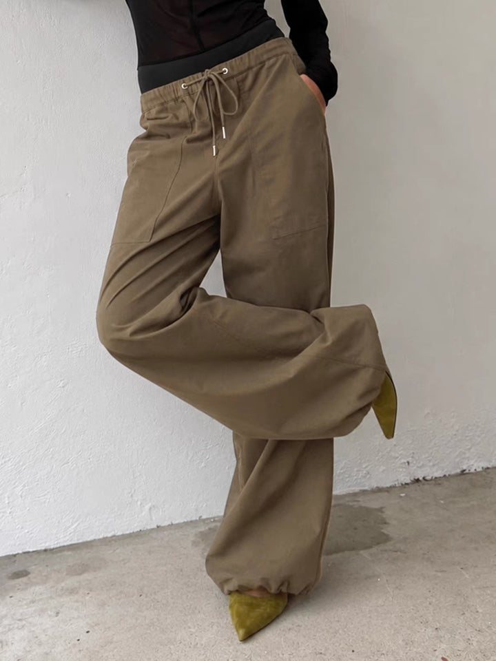 ドローストリングワイドチノパンツ