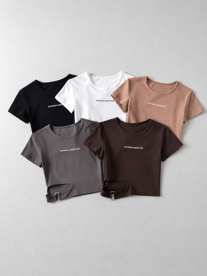 バックルヘムフィットTシャツ