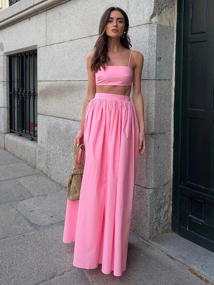 ブラトップロングフレアスカートセット