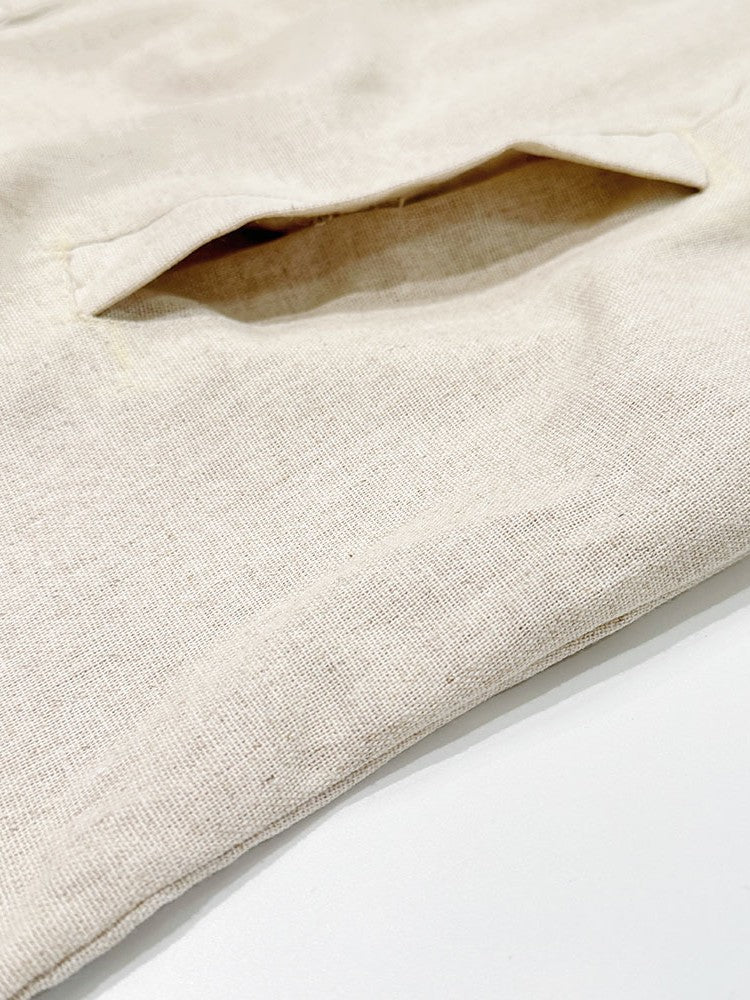 リネンブレンドキーネックチュニックワンピース