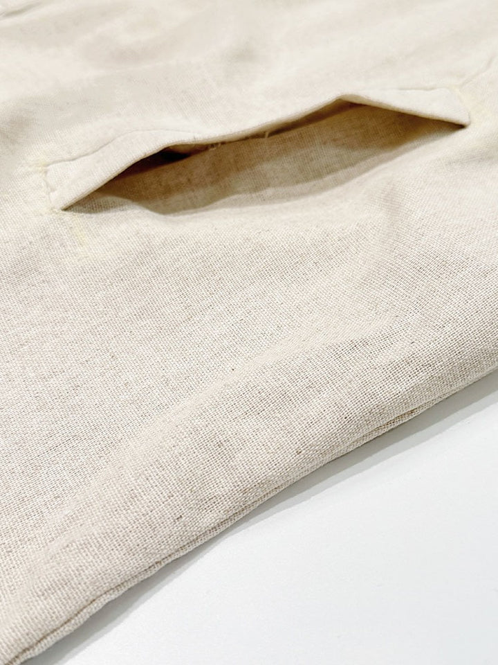 リネンブレンドキーネックチュニックワンピース