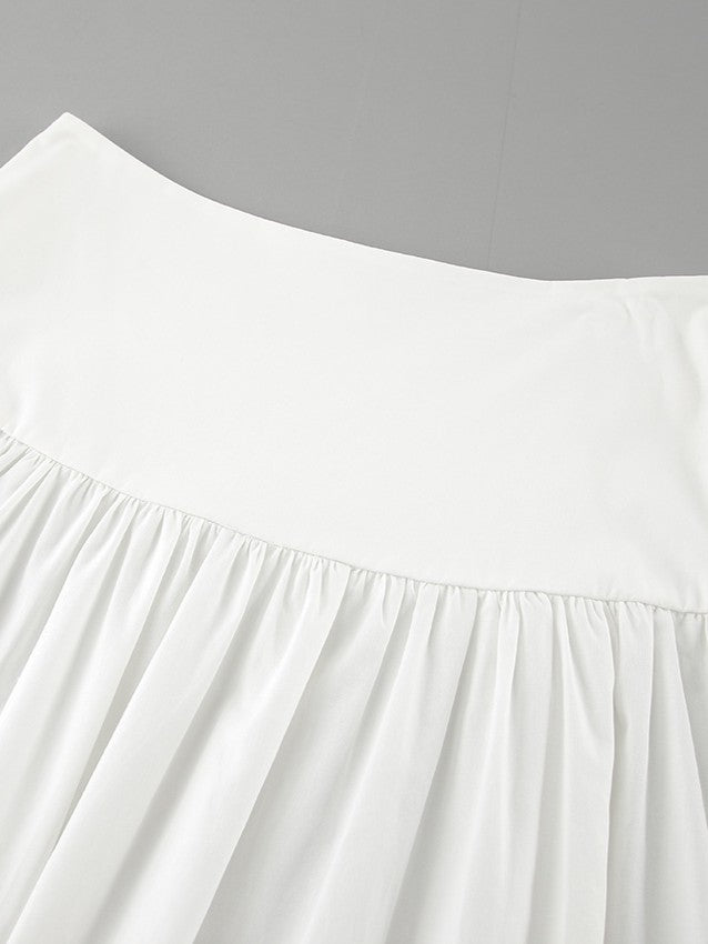 ウエスト切り替えフレアロングスカート