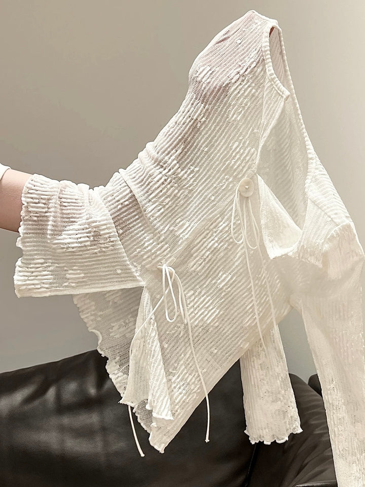 メロウフリルシアージャガードカーディガン