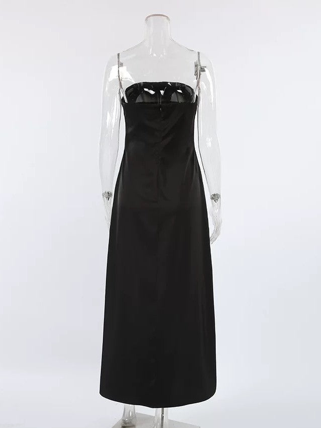 サテンポケット付きワンピース