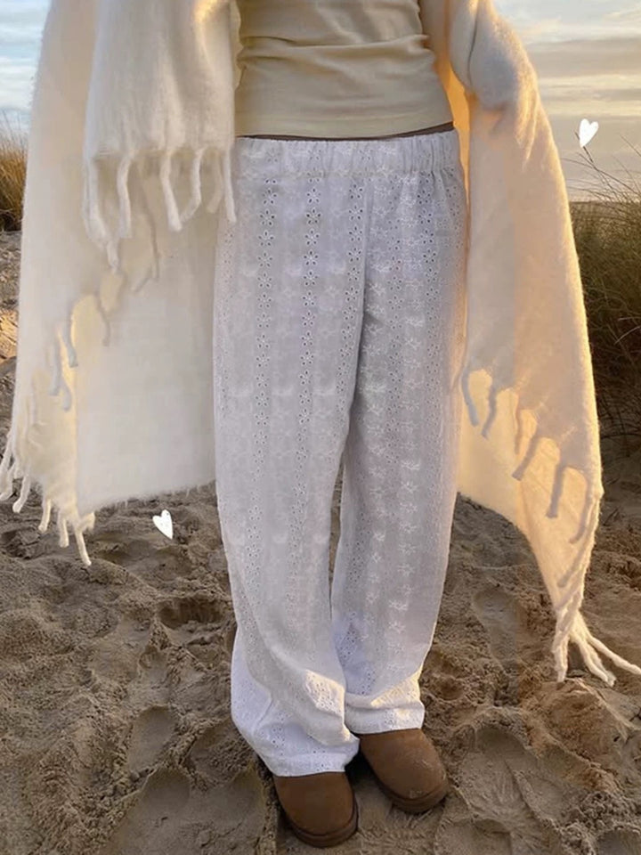 カットワークレースイージーパンツ
