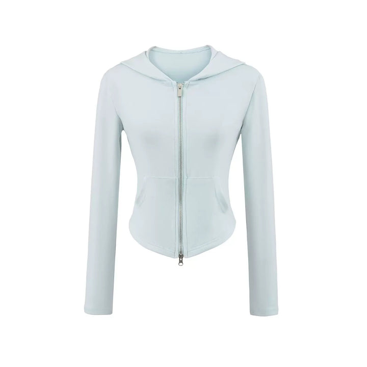 ベーシックソリッドカラージップアップパーカー