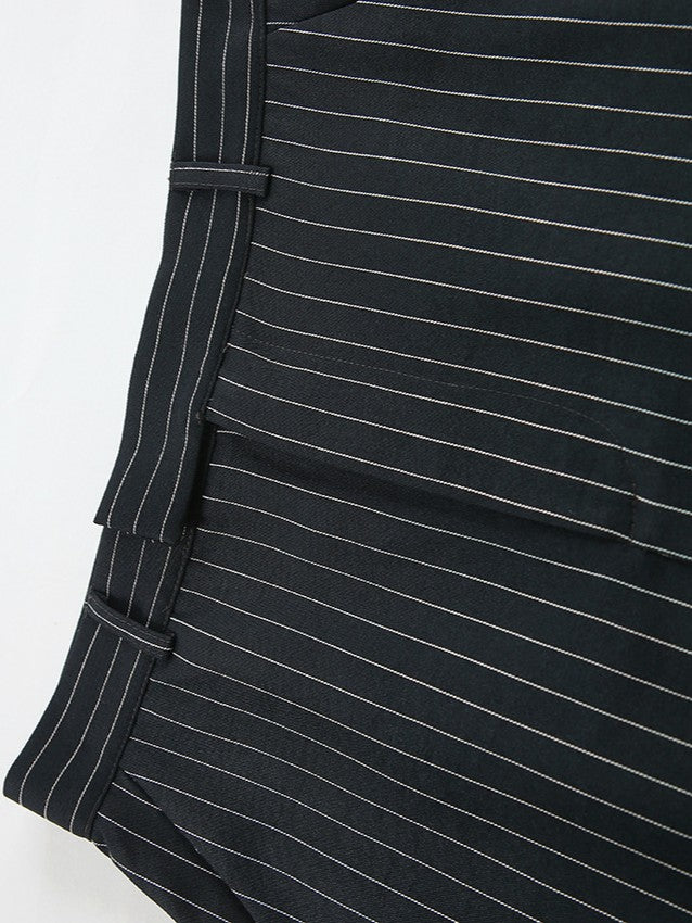 ピンストライプペンシルスリットスカート