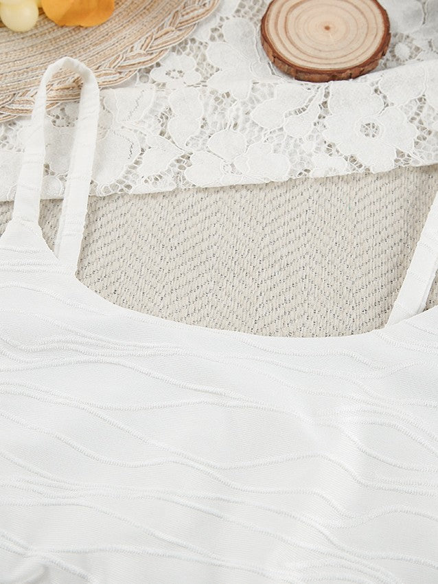 ウェーブテクスチャーブラトップショーツセットアップ