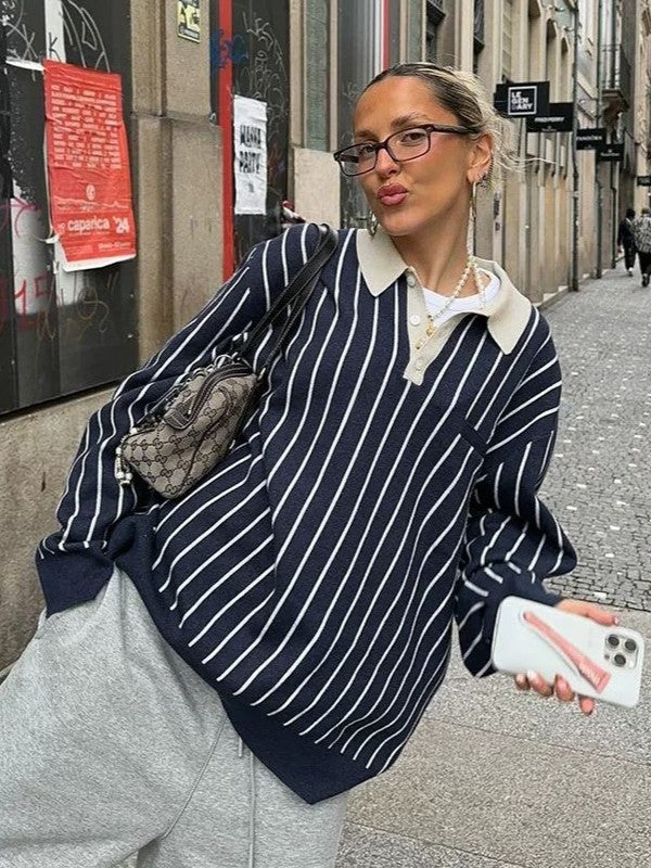 ストライプPoloプルオーバー