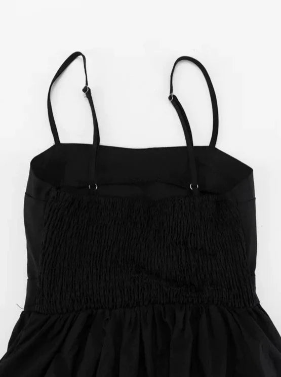 【アウトレット】(即納) ウエストカットキャミソールロングフレアワンピース