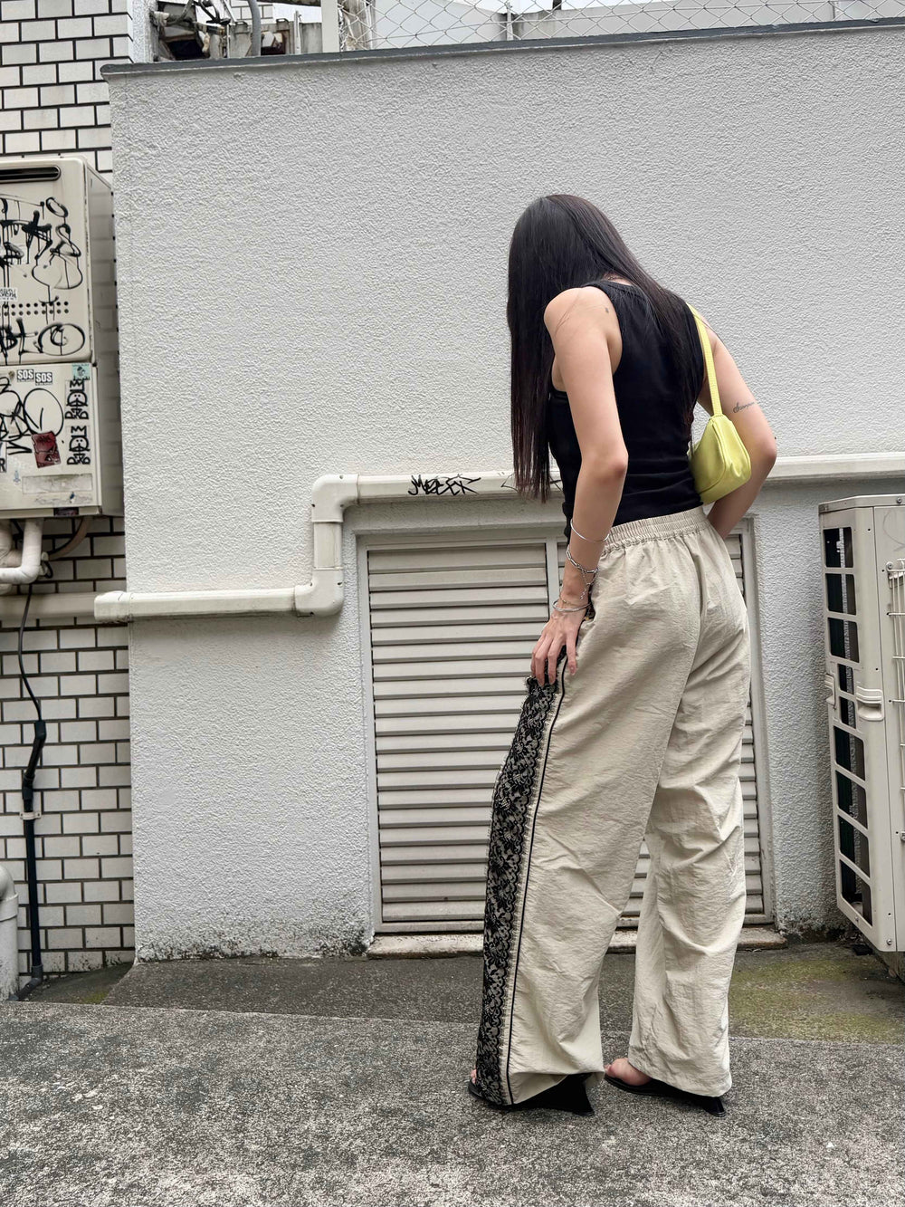 【アウトレット】(即納) 【 Select 】撥水・速乾レースラインワイドテックパンツ
