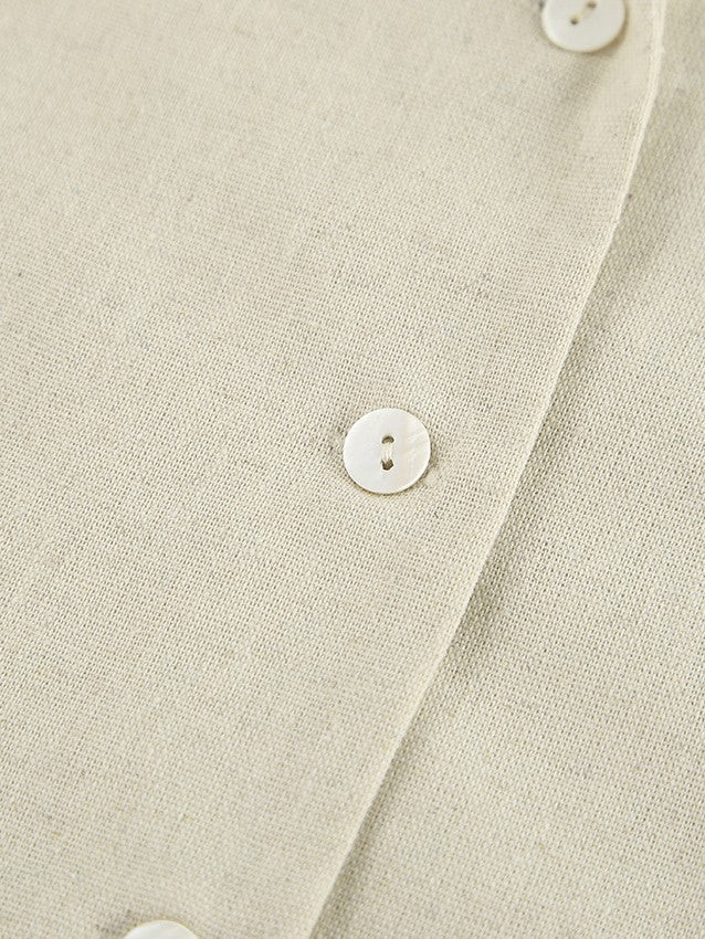 コットンリネンテーラードベストパンツセット