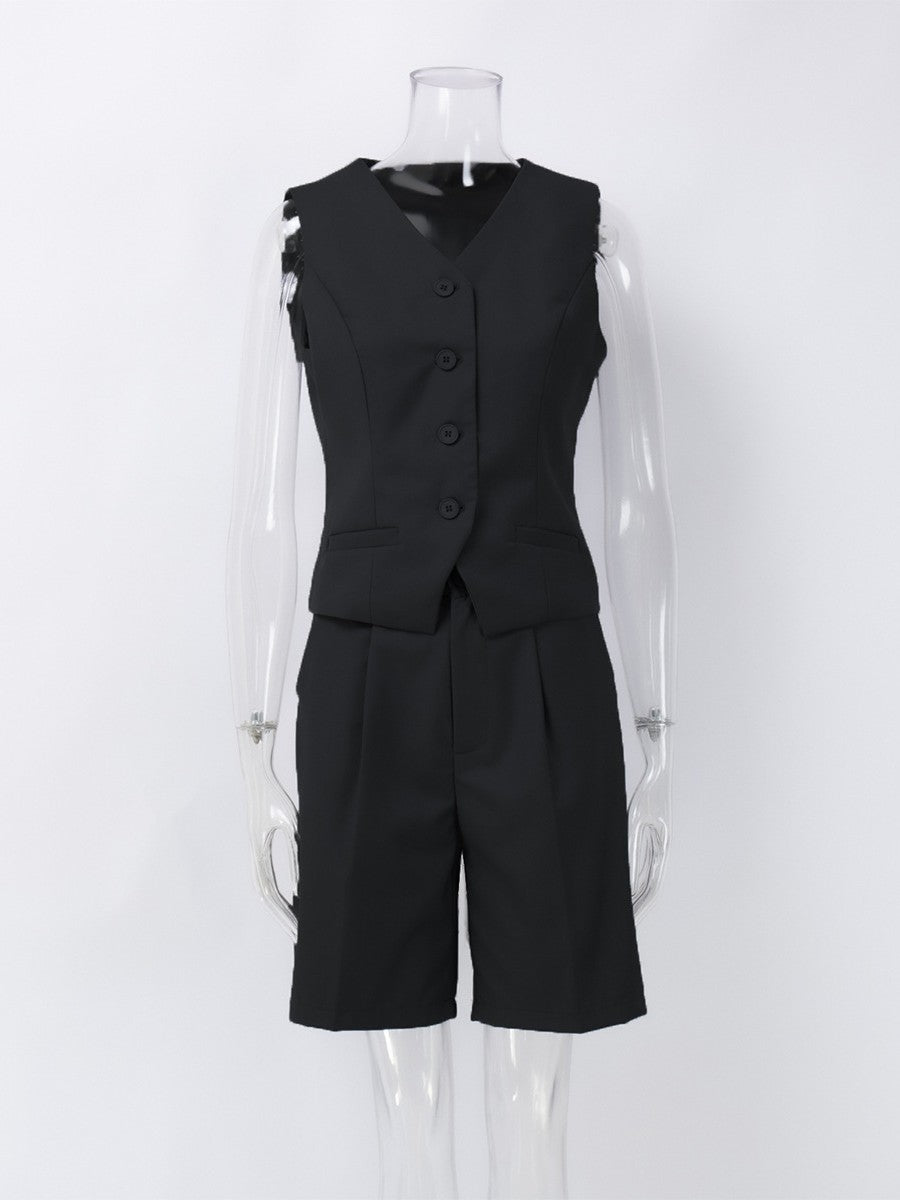 クラシカルベストバミューダパンツセットアップ