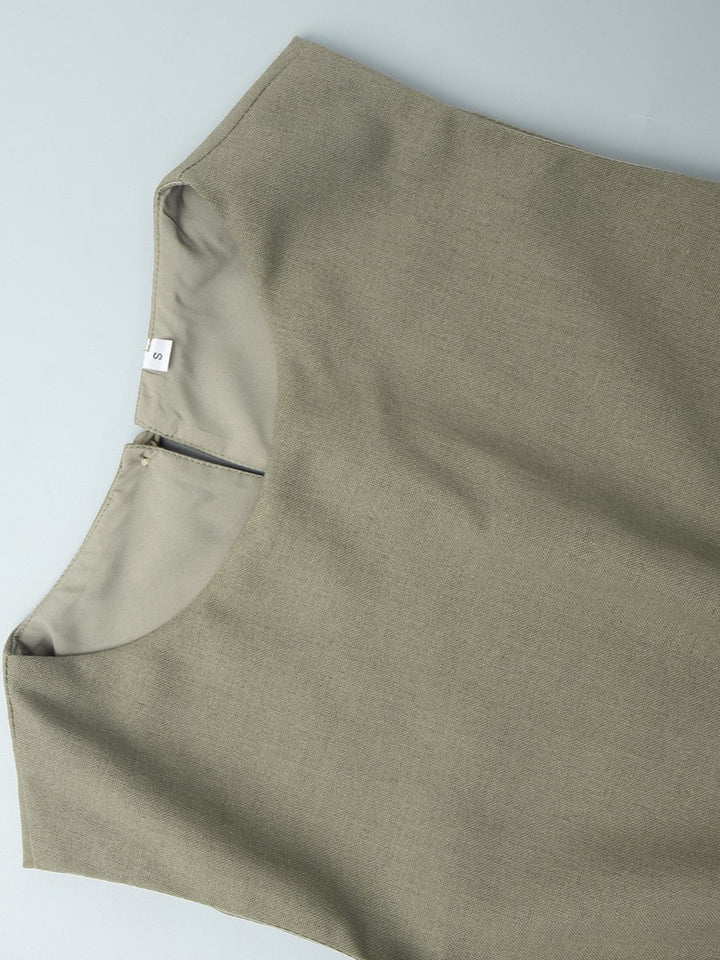 綿麻セパレートスリーブレスワンピース