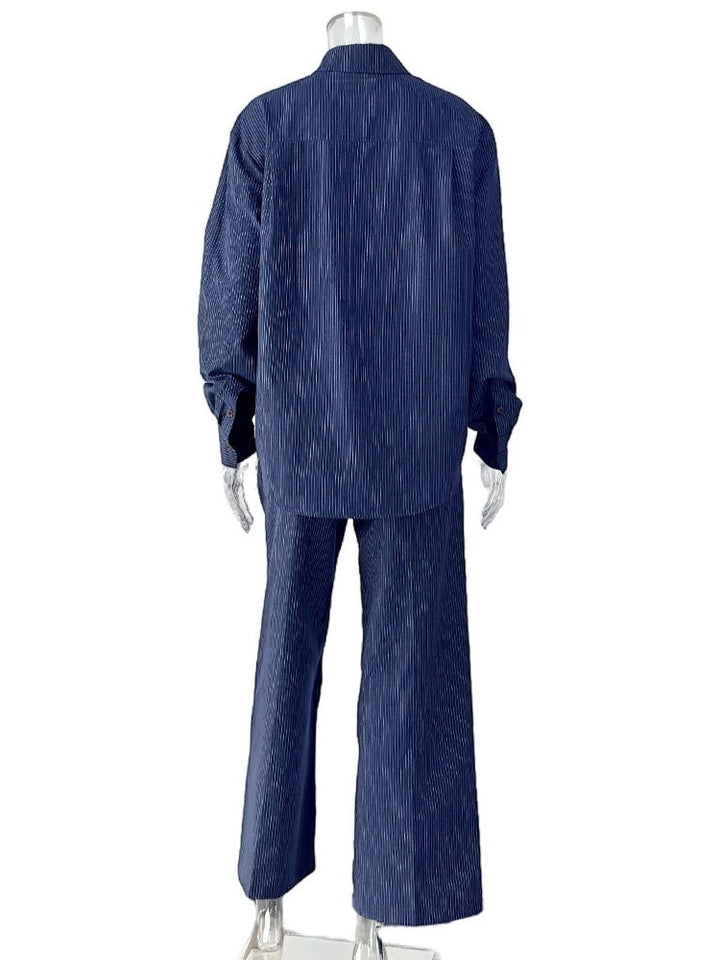 ピンストライプシャツパンツセットアップ