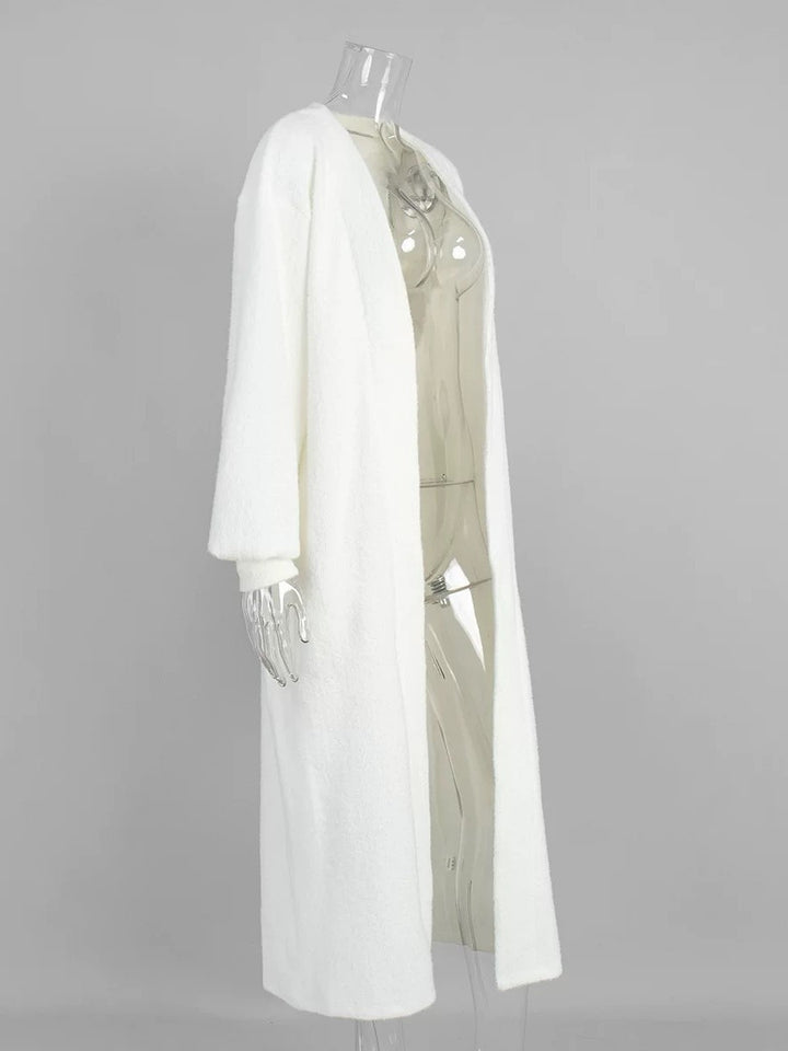 ホワイトニットロングコーディガン