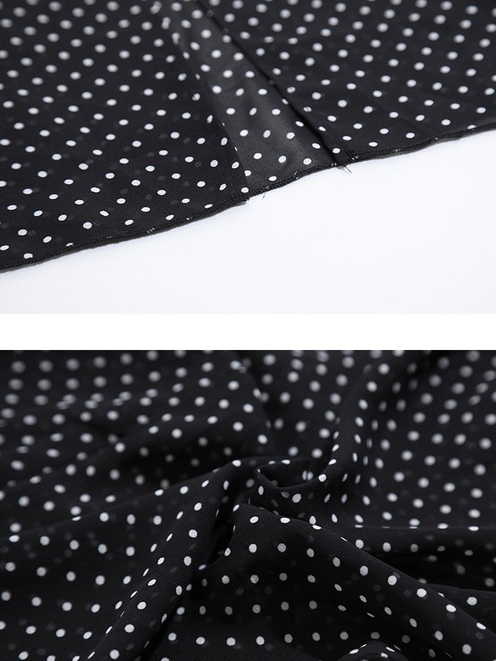 ドット柄シフォンレイヤースカート