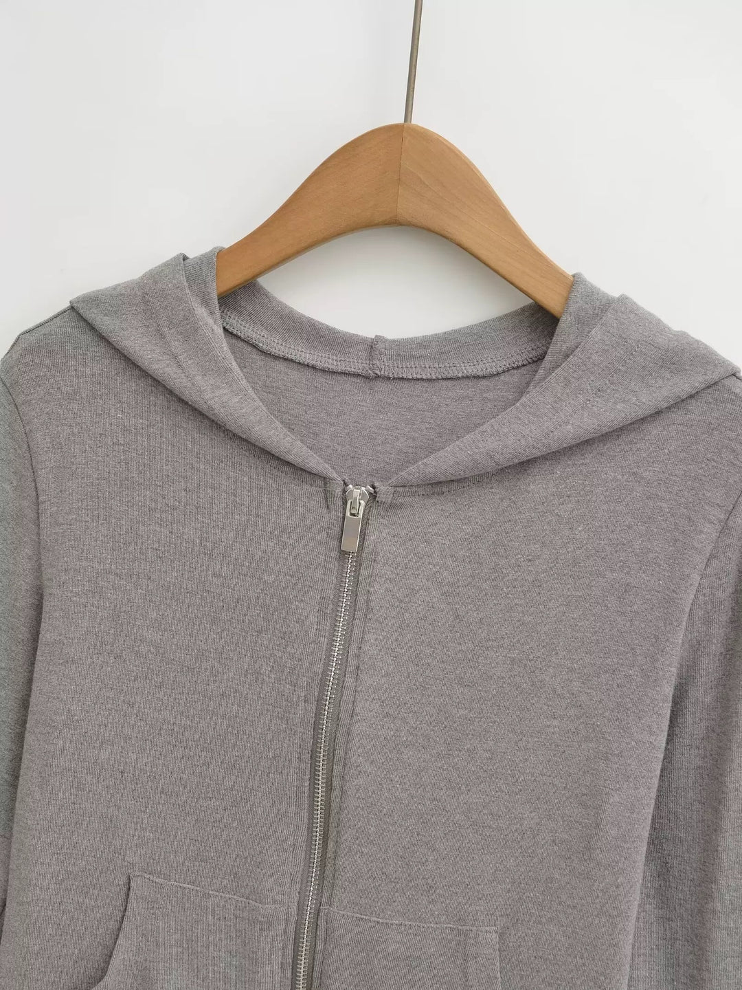 ベーシックソリッドカラージップアップパーカー