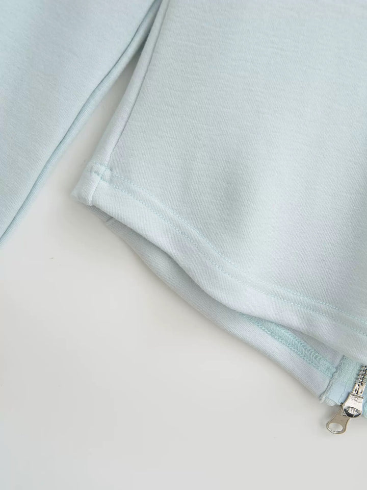 ベーシックソリッドカラージップアップパーカー