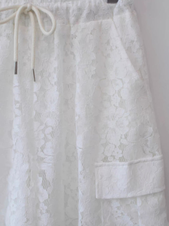 【アウトレット】(即納)シアーレースカーゴバミューダパンツ