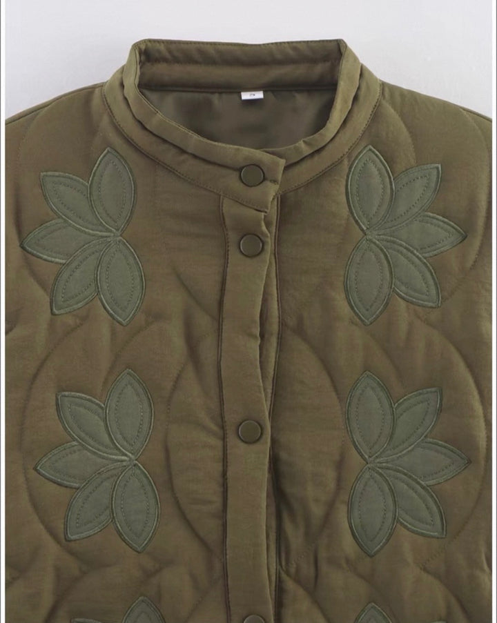 フラワー柄キルティングジャケット