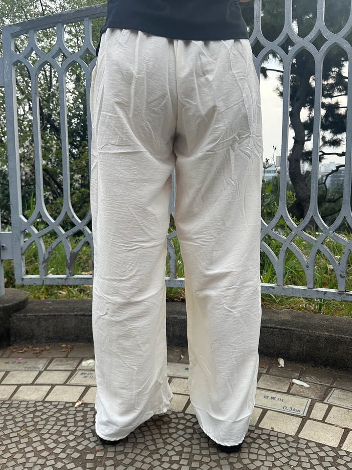 【アウトレット】(即納) ニュアンスアートプリントワイドパンツ