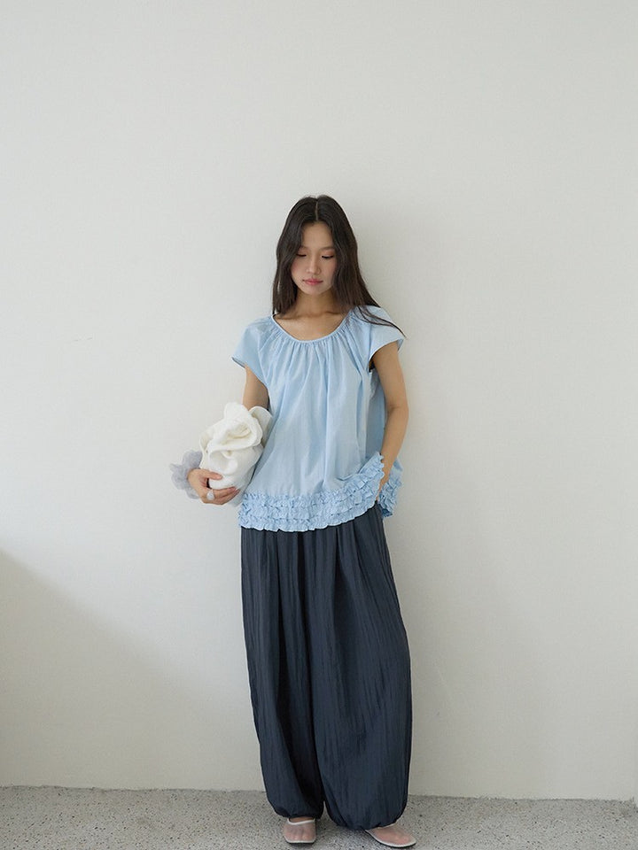 バンブーテクスチャーバルーンパンツ