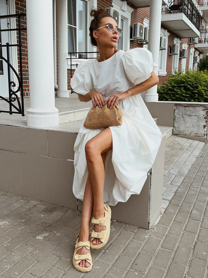 コットンギャザーバルーンワンピース