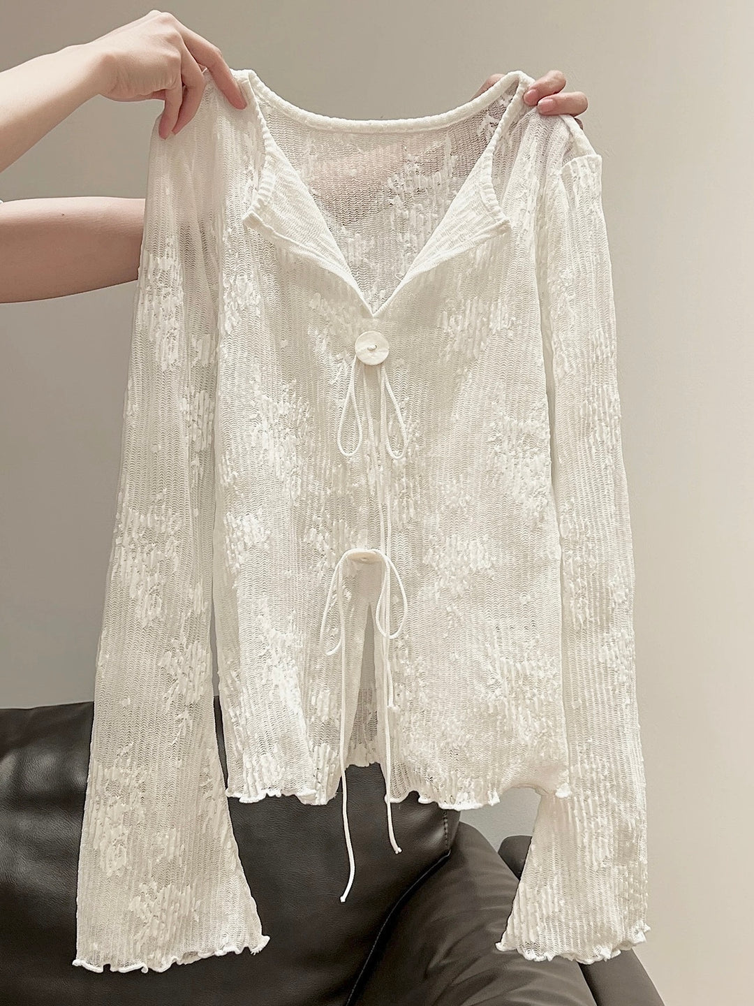 メロウフリルシアージャガードカーディガン