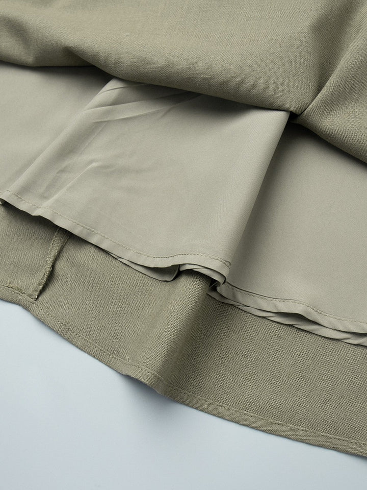 綿麻セパレートスリーブレスワンピース