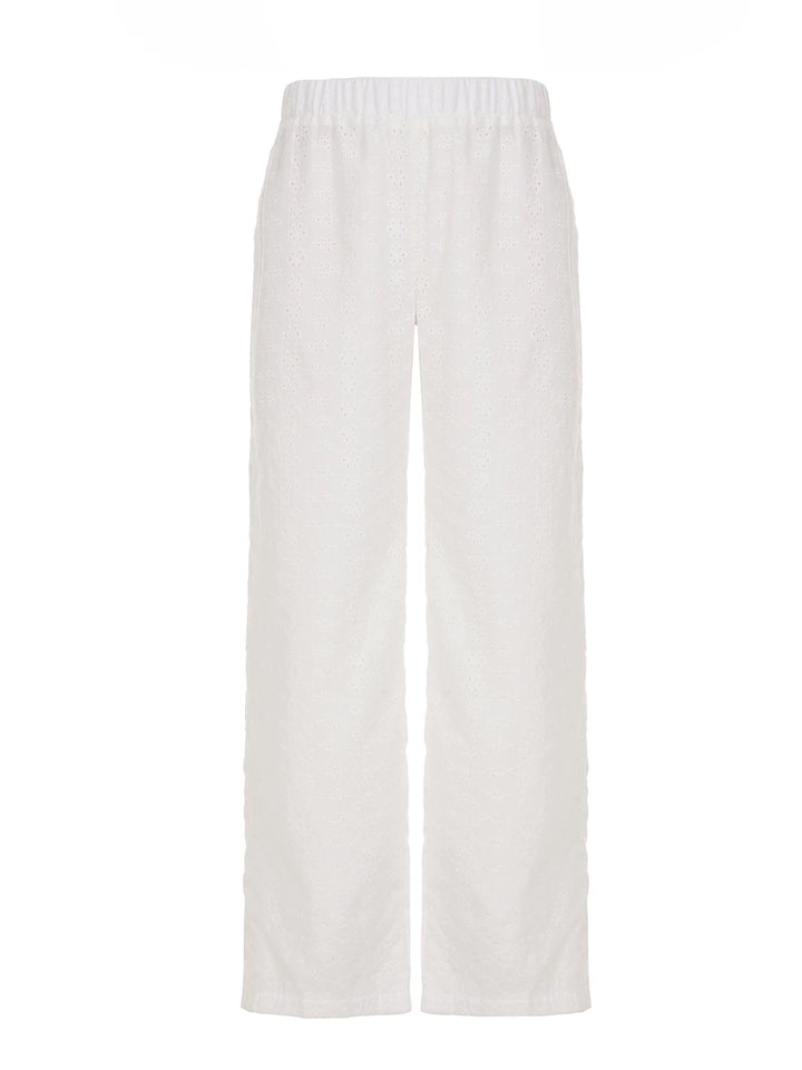 カットワークレースイージーパンツ