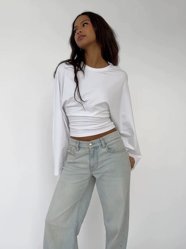 ワイドスリーブカットソートップス