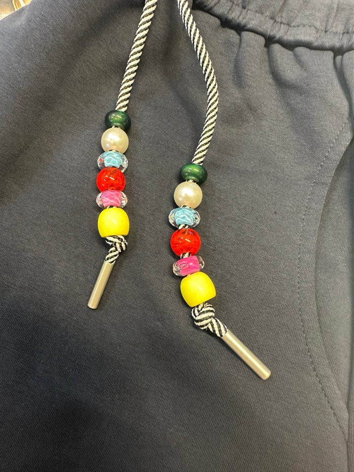 【アウトレット】(即納) ミックスカラービーズルーズスウェットパンツ