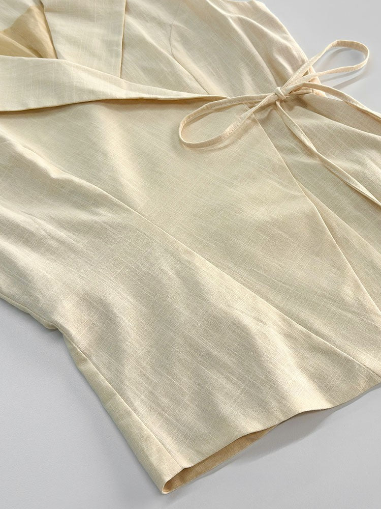 コットンラップベストパンツセットアップ