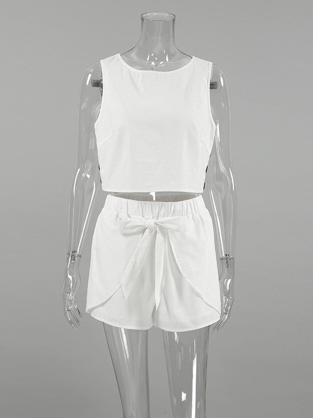 コットンタンクレイヤーリボンショーツセット