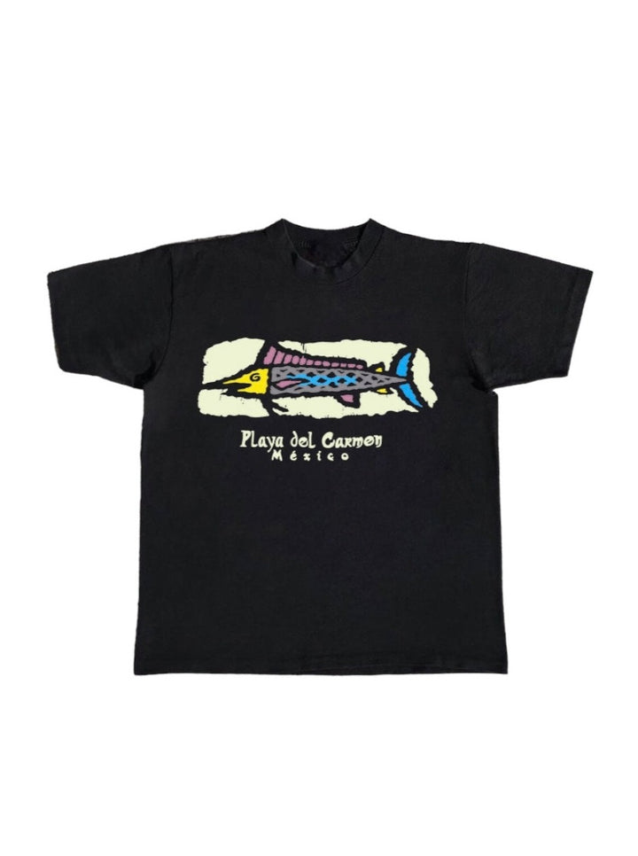 Mexico Fish アートプリントTシャツ