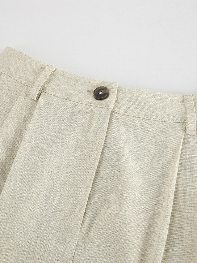 コットンリネンテーラードベストパンツセット