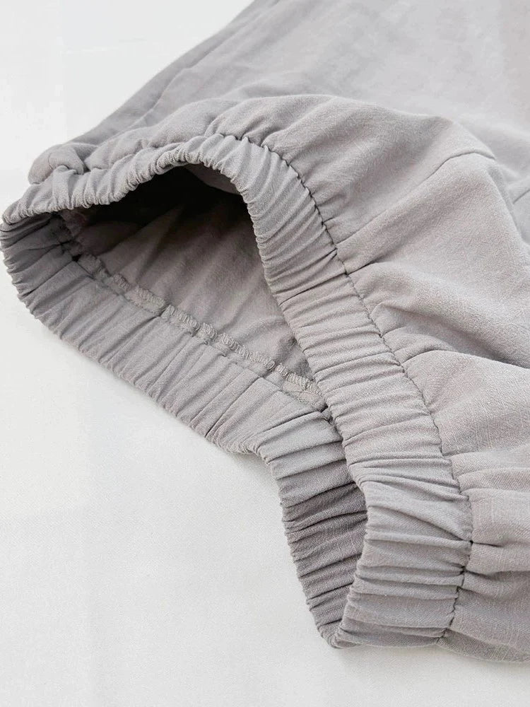 【アウトレット】(即納) コットンレースアップルーズパンツセット