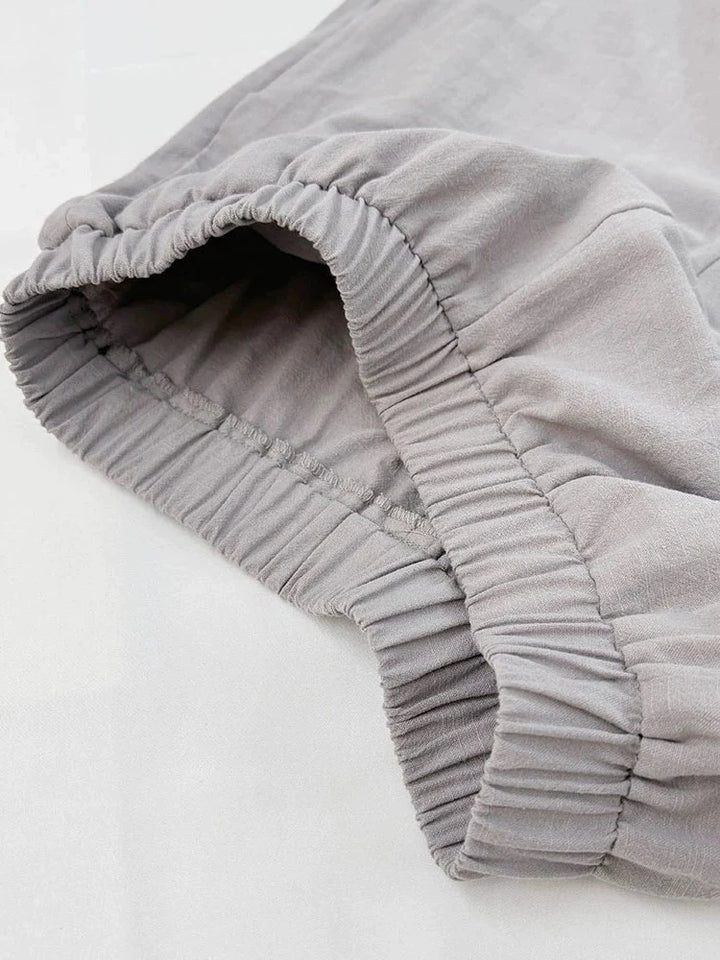 【アウトレット】(即納) コットンレースアップルーズパンツセット