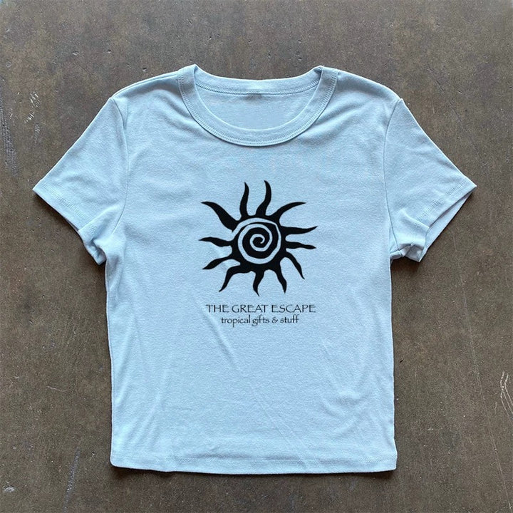 THE GREAT ESCAPE SUN プリントTシャツ