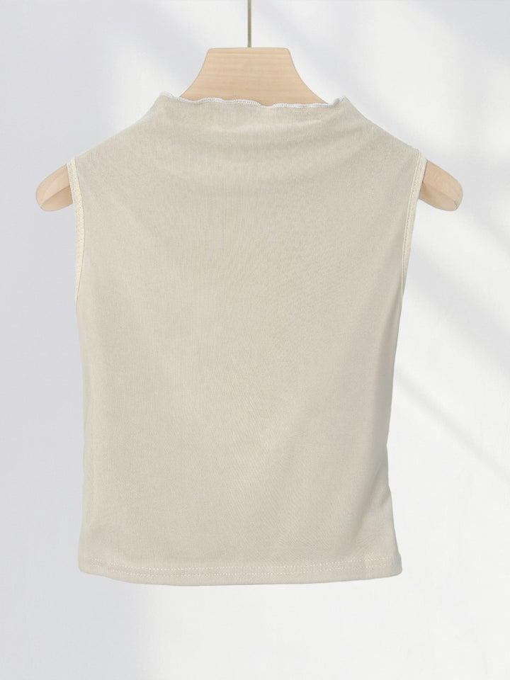 ドレープギャザーリボンチュールタンクトップ