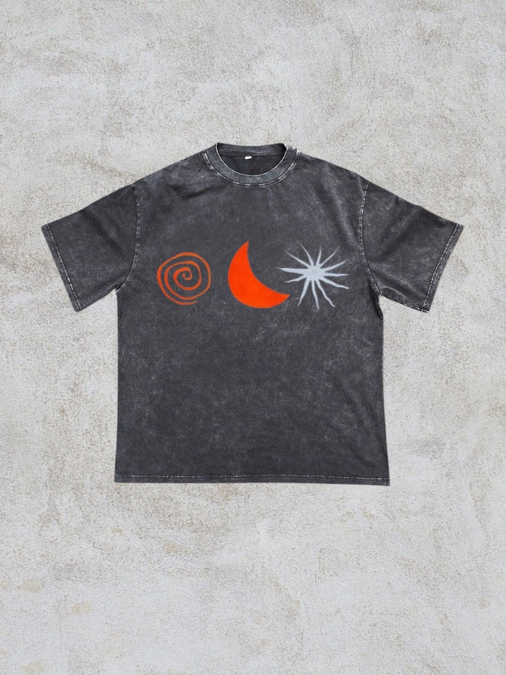 Sun MoonプリントTシャツ